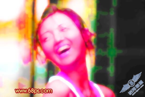 Photoshop给暗光照片加上绚丽的背景