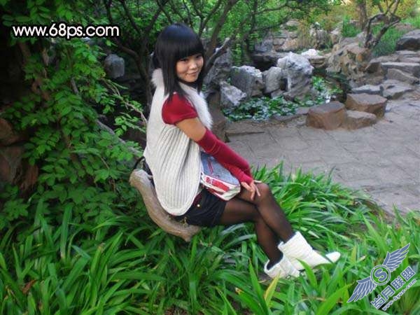 Photoshop照片处理:调出可爱暗红色的美女照片