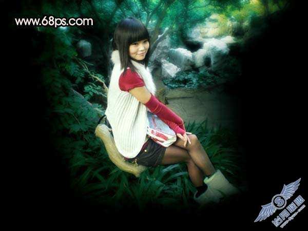 Photoshop照片处理:调出可爱暗红色的美女照片