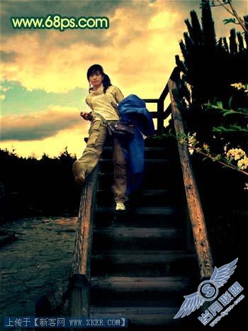 Photoshop打造夕阳下的调皮女孩