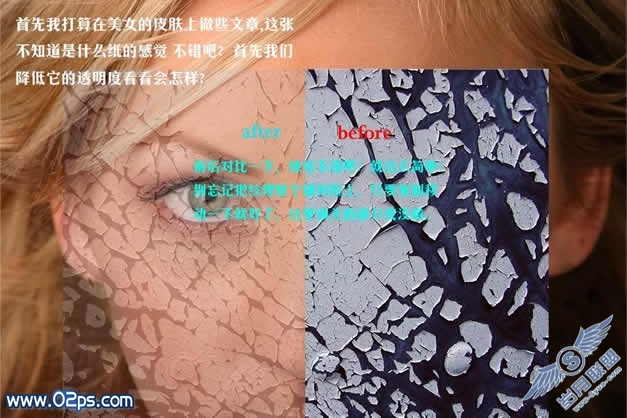 photoshop合成魅影女皇面部腐朽效果