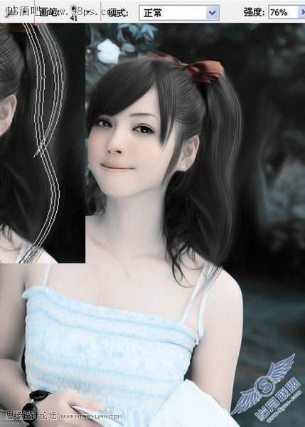 Photoshop照片淡淡轻微转手绘效果