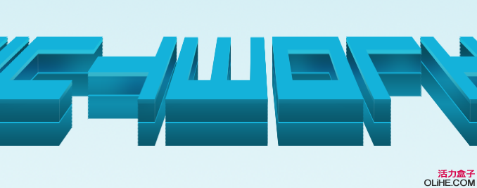 Photoshop文字特效:制作蓝色3D文字【图】_