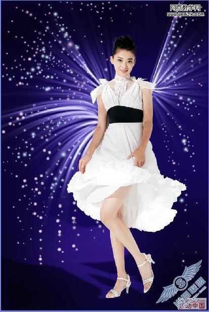 Photoshop为人物添加漂亮曲线光束