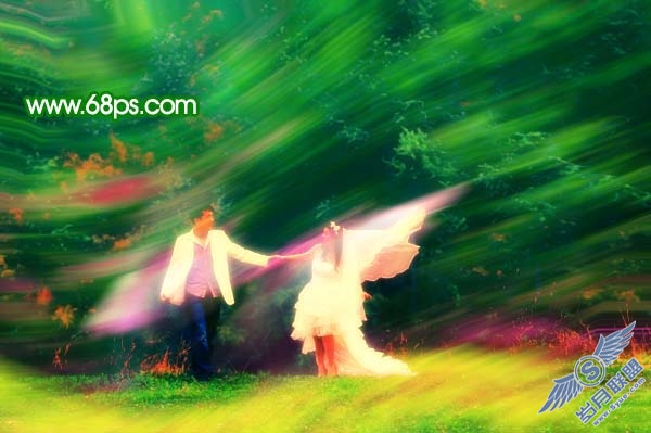 PhotoShop照片处理:打造梦幻的绿色艺术婚片