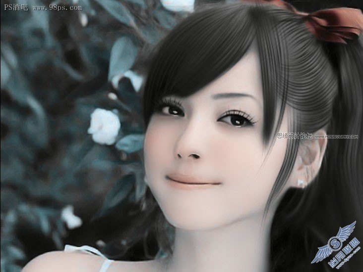 Photoshop照片淡淡轻微转手绘效果