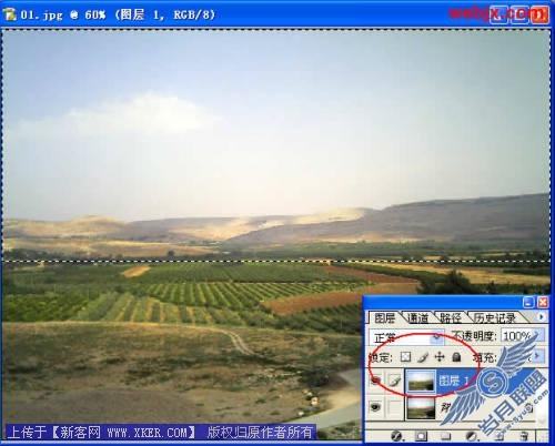 Photoshop初学者实例:简单制作照片中的山地
