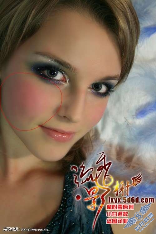 photoshop美容教程:打造美女紫色魔幻亮丽彩妆【图】_