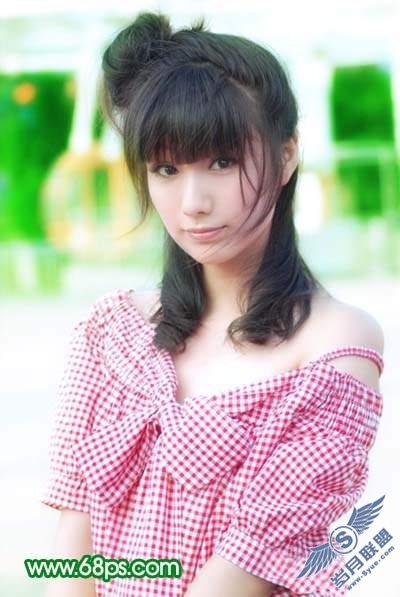 Photoshop调出粉嫩色的美女照片