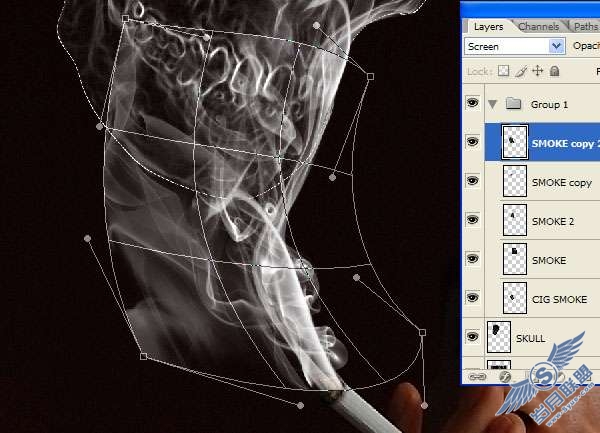 Photoshop合成教程:利用烟雾做出一个超现实的效果【图】_