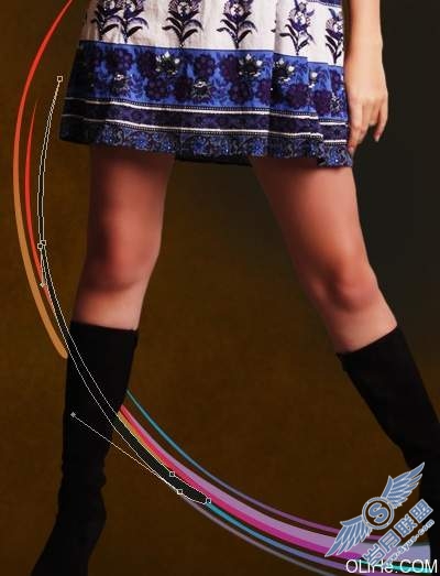 用Photoshop给青春少女添加美丽花纹背景