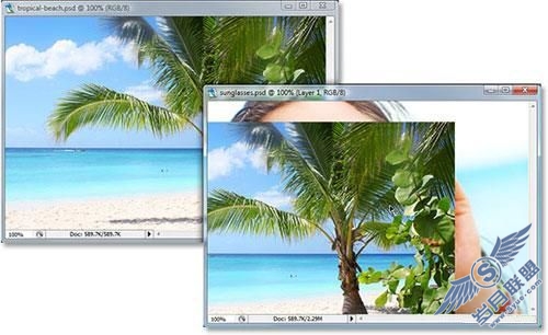 如何在Photoshop中制作眼镜片里的风景
