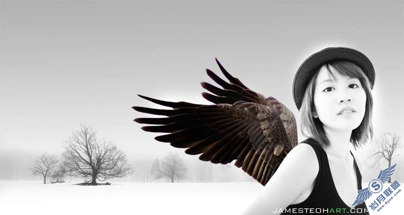 Photoshop合成梦幻的天使教程_