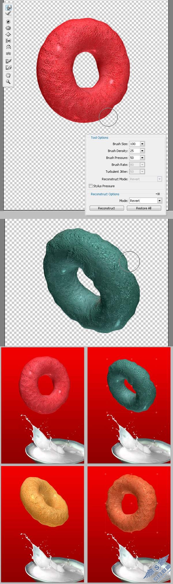 photoshop cs4绘制甜麦圈包装袋