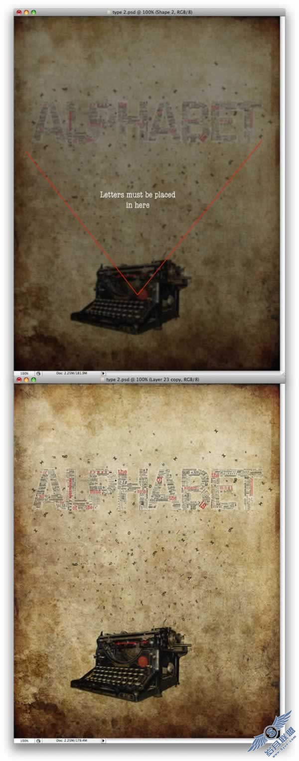 Photoshop设计复古风格打字机招贴作品