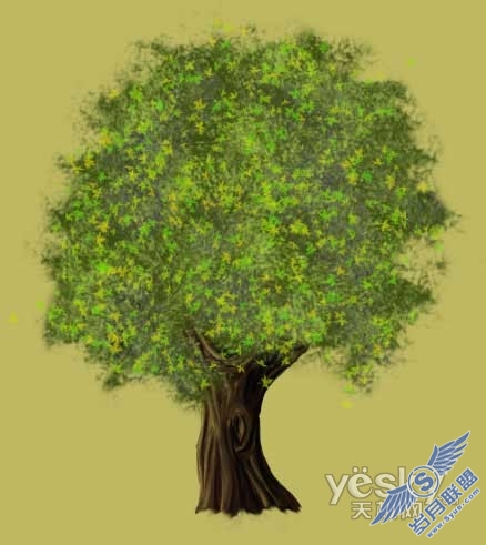 用Photoshop绘制枝繁叶茂的大树_天极软件