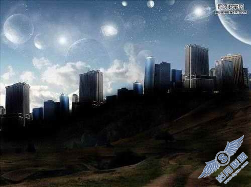 Photoshop合成壮丽的概念艺术城市