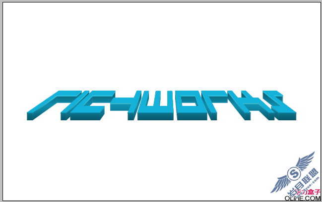 Photoshop文字特效:制作蓝色3D文字【图】_