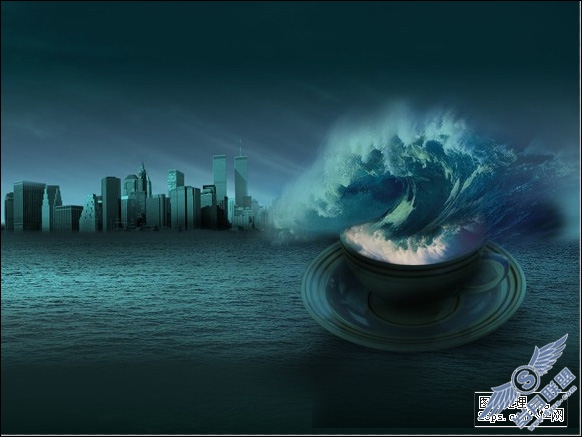 Photoshop照片合成:制作惊涛骇浪海报