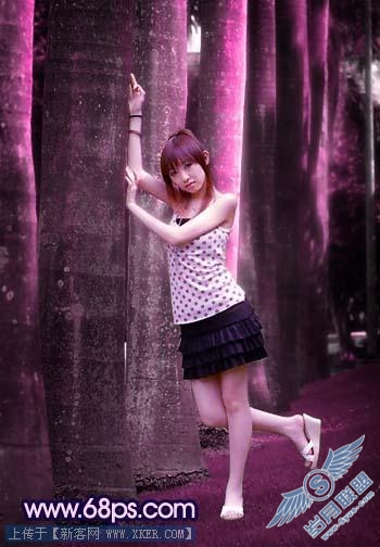 Photoshop调出照片动人的梦幻紫色调