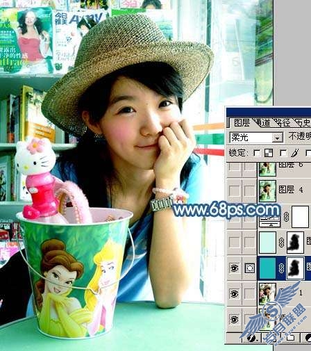 Photoshop照片处理:调色出青黄色柔和色调人物照片【图】_