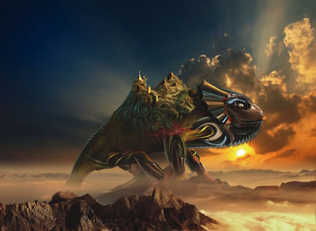 PhotoShop图片合成教程:令人震惊的巨型蜥蜴