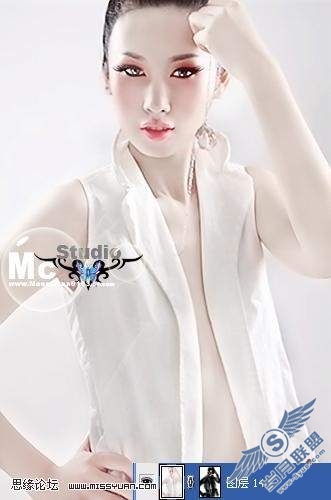 photoshop调出美女白皙冷酷效果