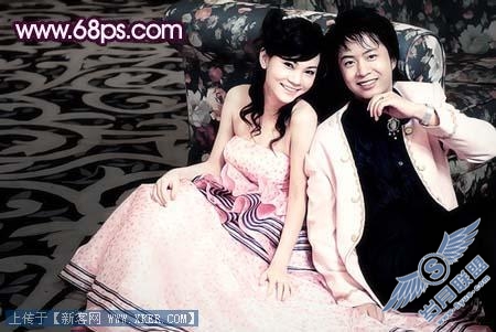Photoshop调出浪漫的蓝紫色婚片