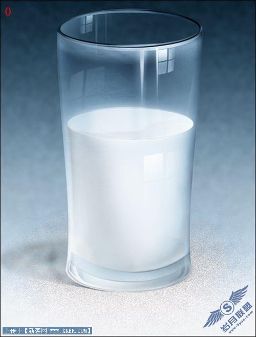 Photoshop鼠绘实例：装着牛奶的玻璃杯