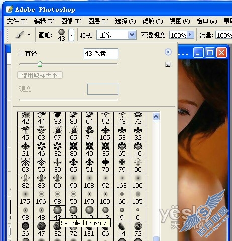 Photoshop教程:利用笔刷为漂亮MM添光彩