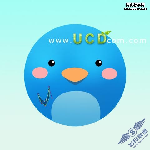 Photoshop教程:绘制可爱的卡通小鸟图标