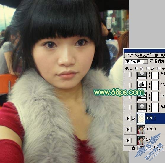 Photoshop调色:人物质感橙红色肤色