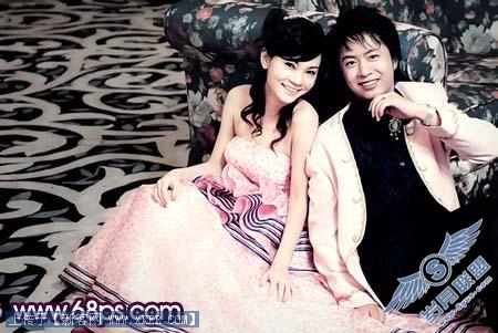 Photoshop调出浪漫的蓝紫色婚片