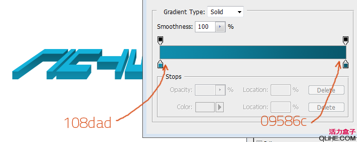 Photoshop文字特效:制作蓝色3D文字【图】_