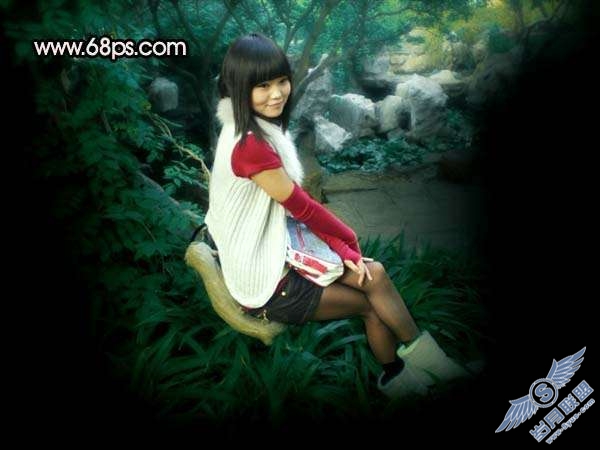 Photoshop照片处理:调出可爱暗红色的美女照片