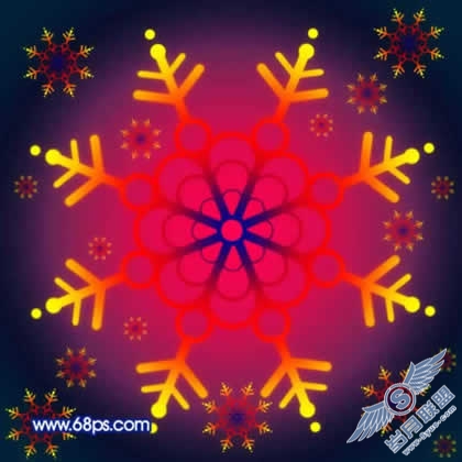 Photoshop制作漂亮的雪花图案