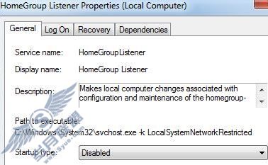 关闭服务 - 告别Windows 7中的HomeGroup家庭组