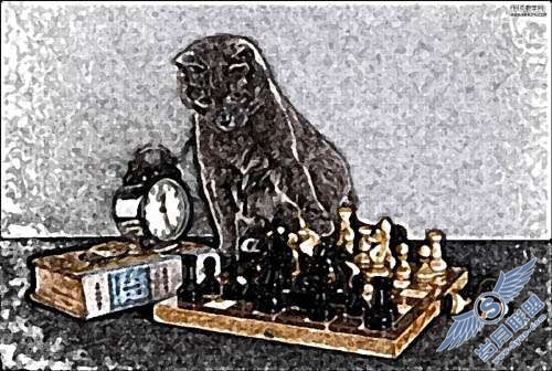 Photoshop合成素描小猫的现场图片【图】_