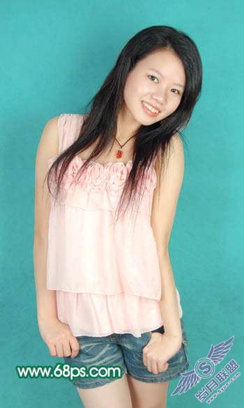 Photoshop照片处理:制作粉红色人物图片效果【图】_