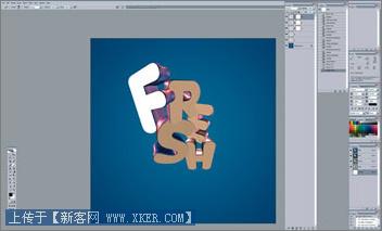 Photoshop制作动感3D字体效果