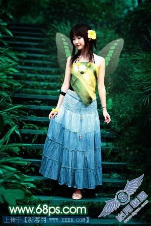 Photoshop打造一只绿色的蝴蝶精灵