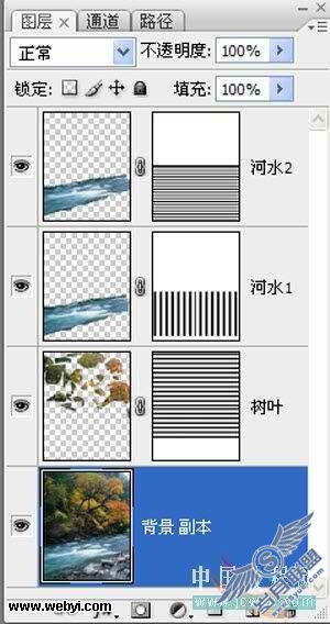Photoshop教程:静态风景照变动态流水效果