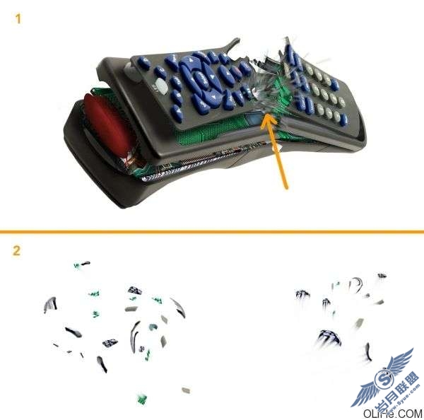 Photoshop制作子弹击穿遥控器特效(终结篇)