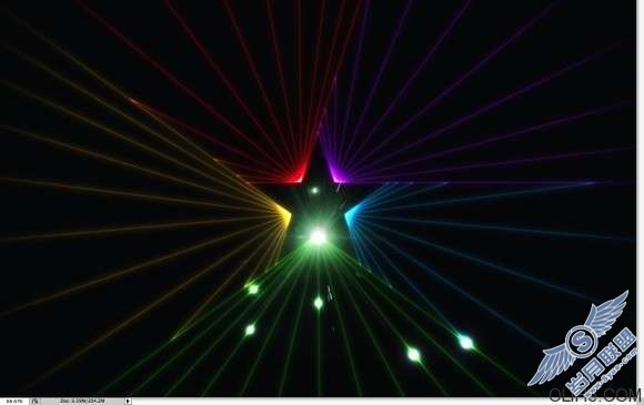 Photoshop与Illustrator结合制作五星闪耀光芒效果图【图】_