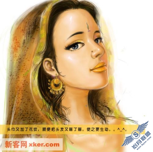 Photoshop手绘人物：印度少女【图】_
