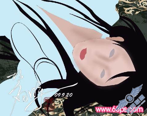 Photoshop鼠绘漂亮的古典美女插画