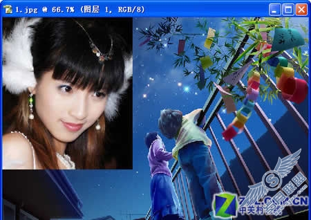 用Photoshop把美女照片制作梦幻桌面