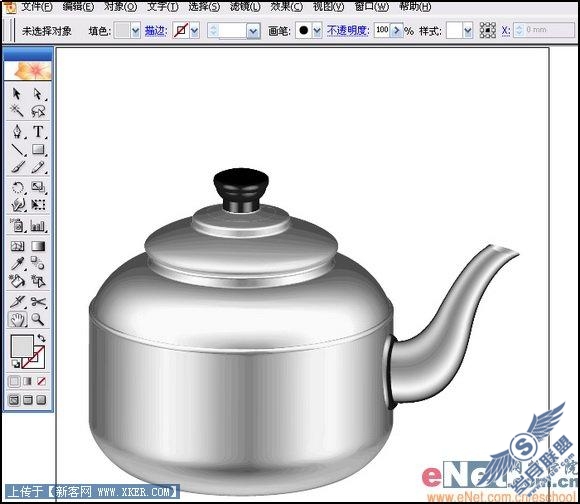 用Illustrator打造矢量铝制的水壶