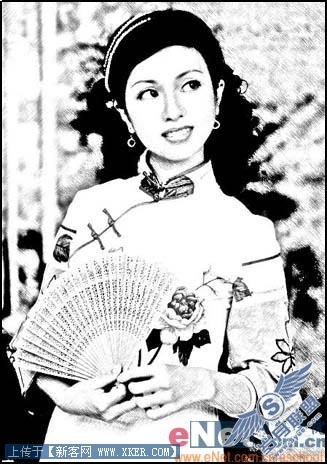 Photoshop把照片变成画像效果
