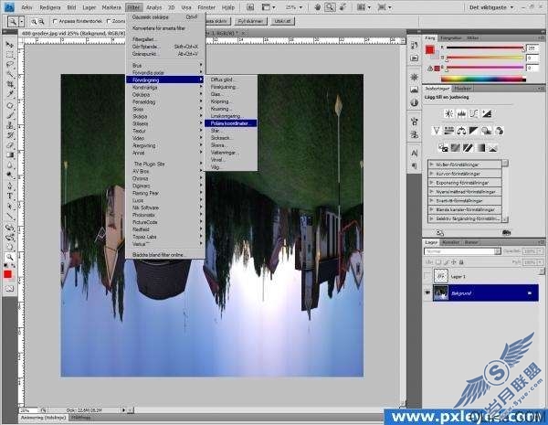 Photoshop制作圆形全景画教程【图】_